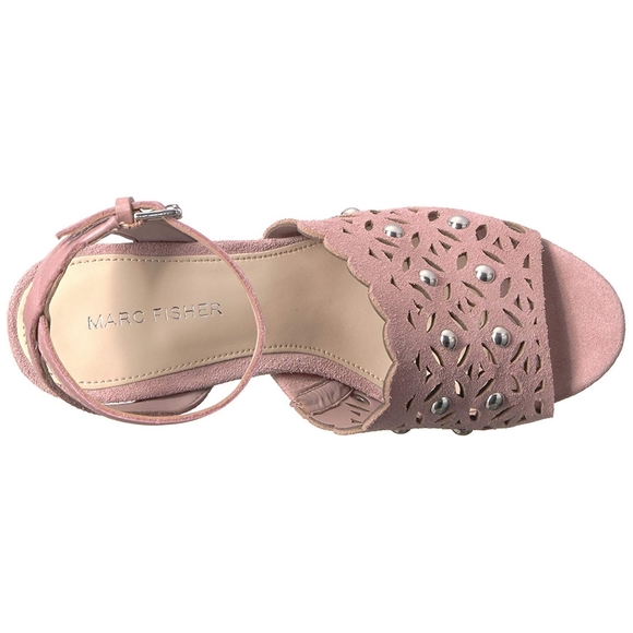 Marc Fisher Pink Hata Suede Cutout Studded Sandal - Picture 13 of 15